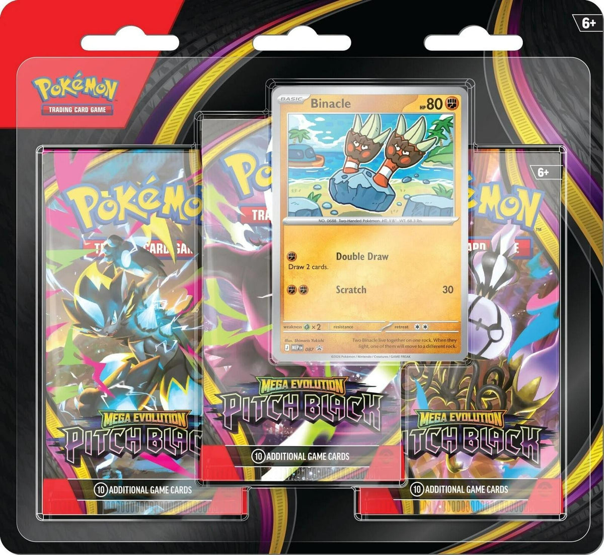 Pokémon TCG Pitch Black 3 Pack Blister - Binacle (FREE SHIPPING✔️)