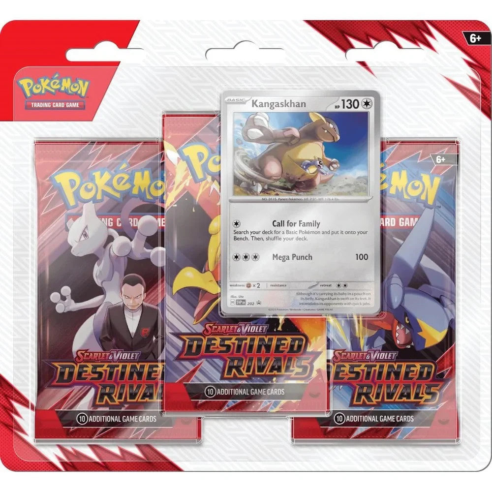 Pokémon TCG Destined Rivals 3 Pack Blister - Kangaskhan (FREE SHIPPING✔️)