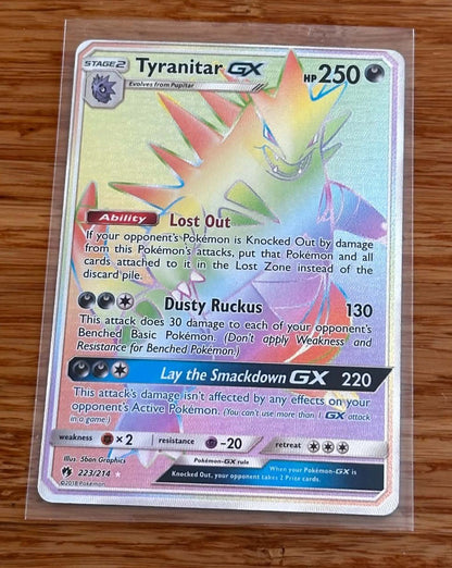 Tyranitar GX - 223/214 - Rainbow Secret Rare - NM/M - Pokemon TCG - Lost Thunder