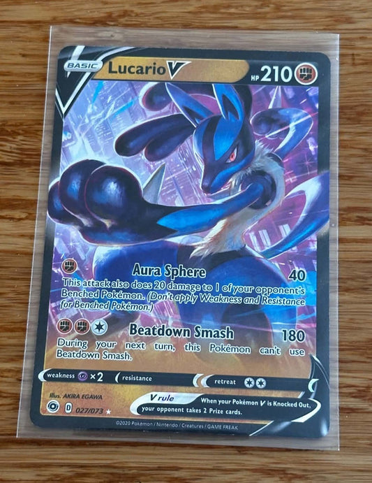 Lucario V - 027/073 - Ultra Rare - NM/M - Pokemon TCG - Champion's Path