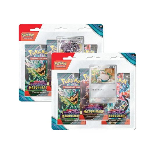 Pokémon TCG Twilight Masquerade 3 Pack Blister SET OF 2 (Snorlax/Revavroom)