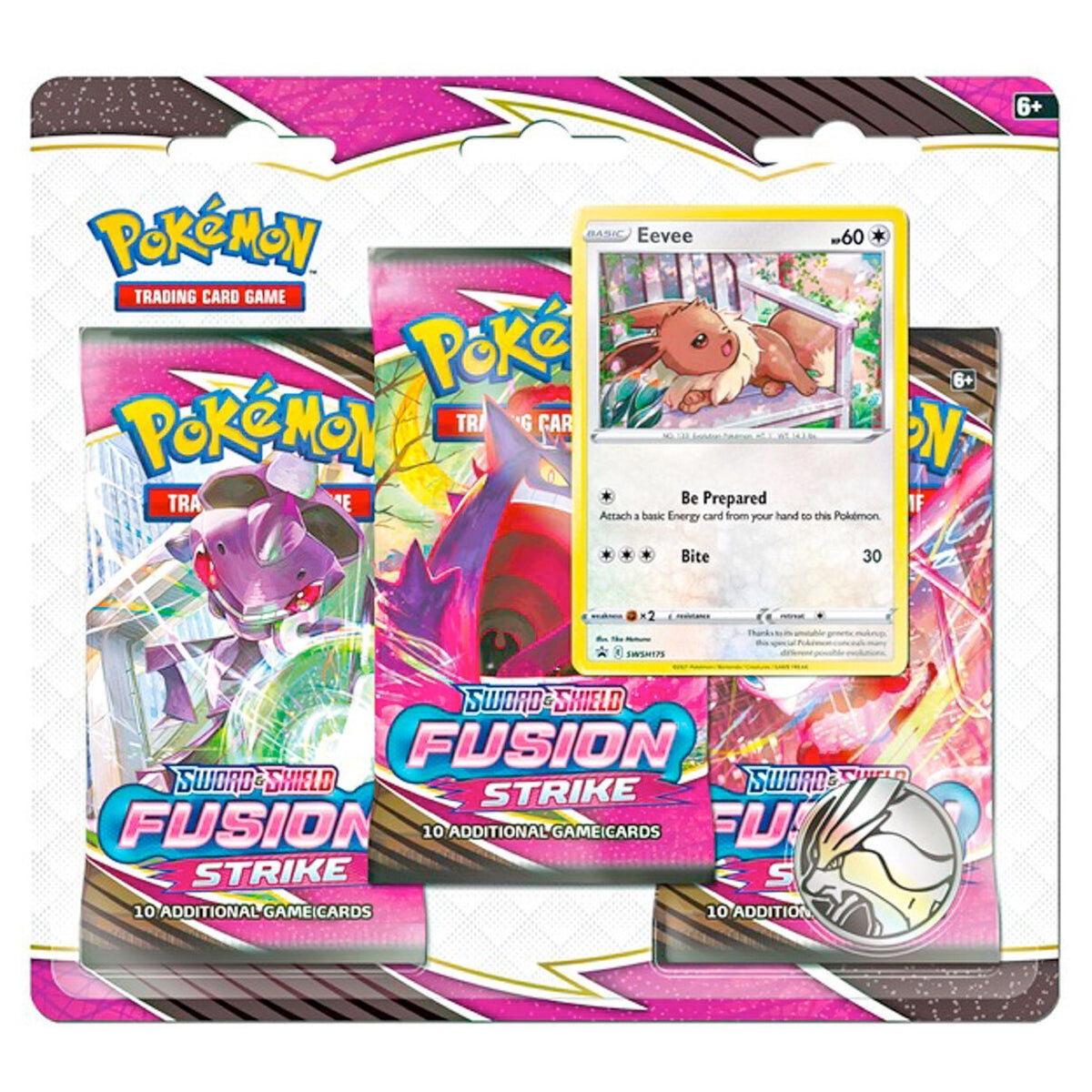 Pokémon TCG Fusion Strike 3 Pack Blister - Eevee (FREE SHIPPING✔️)