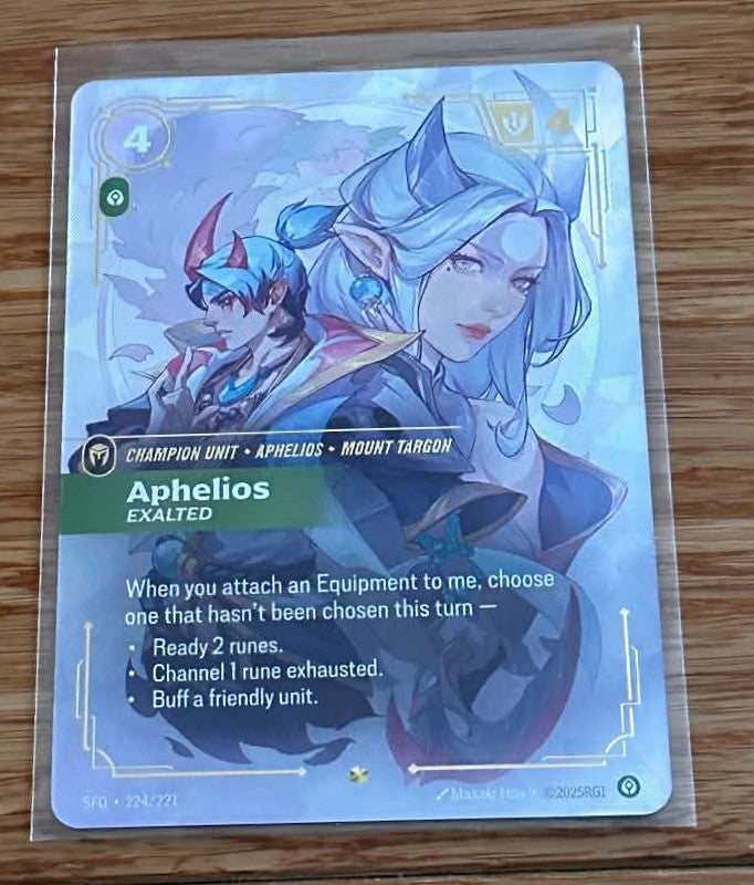 Aphelios - Exalted - 224/221 - Overnumbered - NM/M - Riftbound TCG - English
