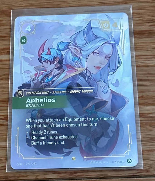 Aphelios - Exalted - 224/221 - Overnumbered - NM/M - Riftbound TCG - English