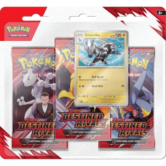 Pokémon TCG Destined Rivals 3 Pack Blister - Zebstrika (FREE SHIPPING✔️)