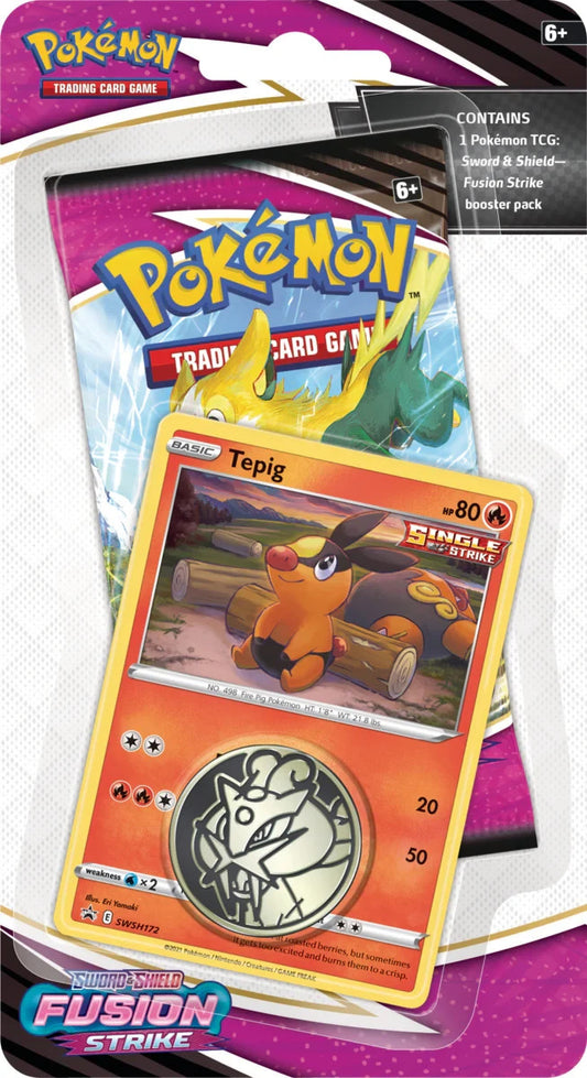 Pokémon TCG Fusion Strike Checklane Blister - Tepig (FREE SHIPPING✔️)