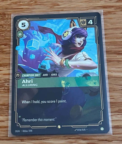 Ahri - Alluring - 66a/298 - Alternate Art - NM/M - Riftbound TCG - Origins