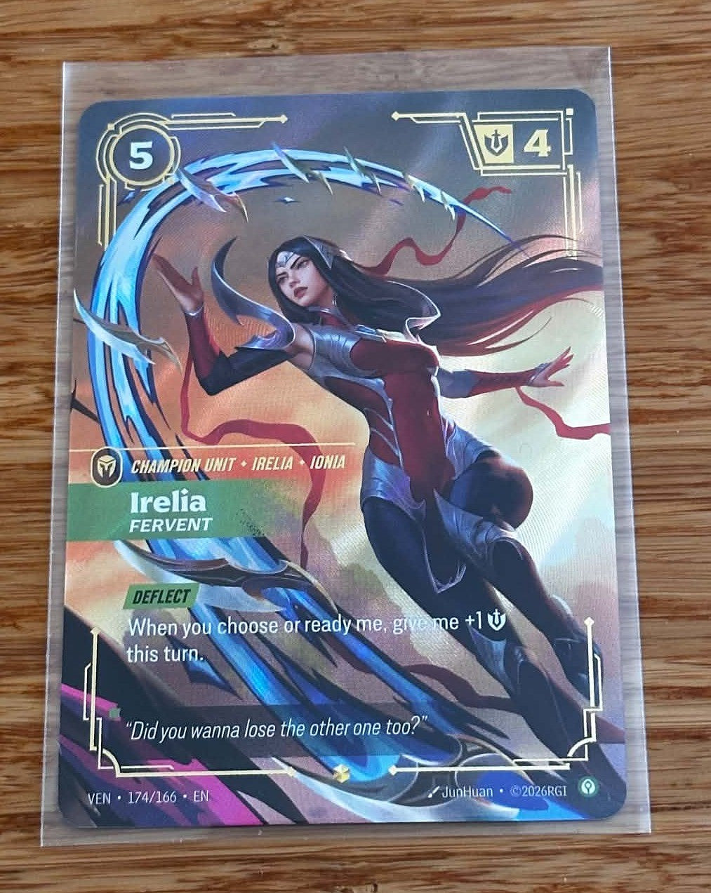Irelia - Fervent - 174/166 - Overnumbered - NM/M - Riftbound TCG - Vendetta