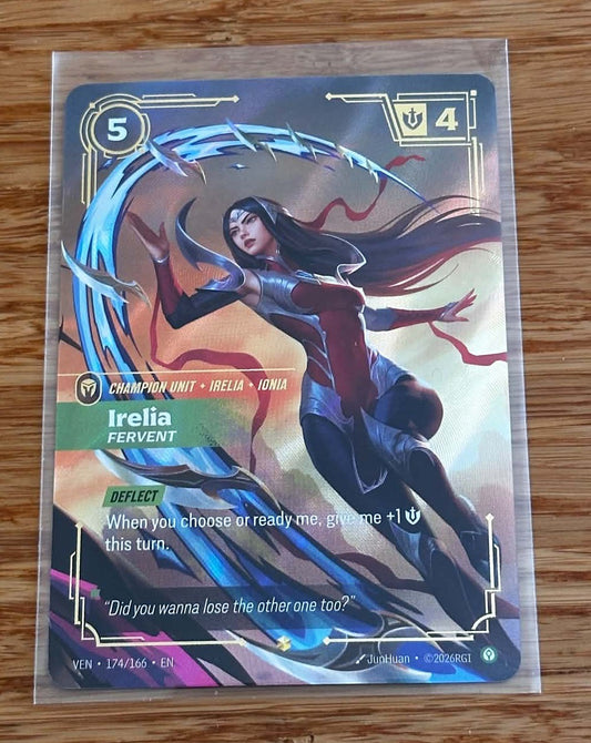 Irelia - Fervent - 174/166 - Overnumbered - NM/M - Riftbound TCG - Vendetta