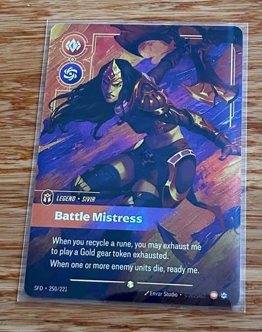 Sivir - Battle Mistress - 250/221 - Overnumbered - NM/M - Riftbound TCG