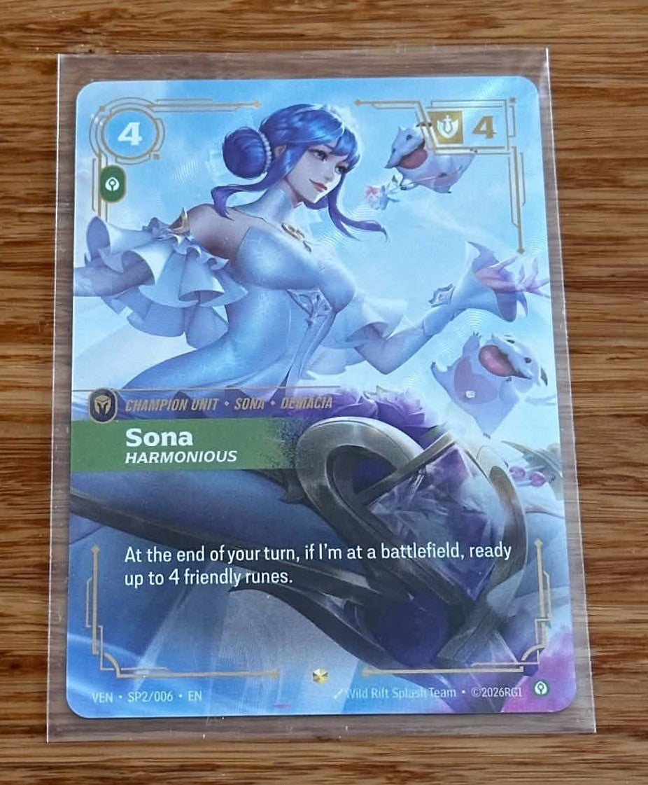 Sona - Harmonious - SP2 - Crystal Rose Alt Art - NM/M - Riftbound TCG - Vendetta
