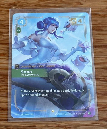 Sona - Harmonious - SP2 - Crystal Rose Alt Art - NM/M - Riftbound TCG - Vendetta