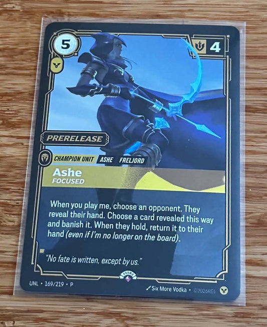 Ashe - Focused - 169 - Prerelease Stamped - NM/M - Riftbound TCG - English